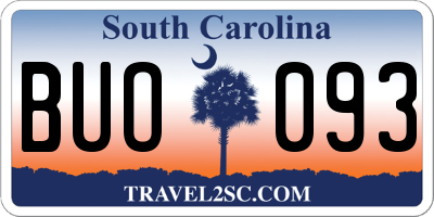 SC license plate BUO093
