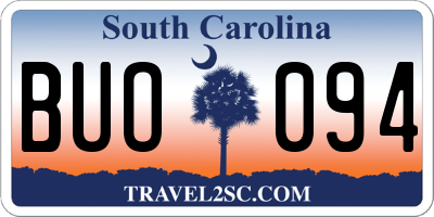SC license plate BUO094