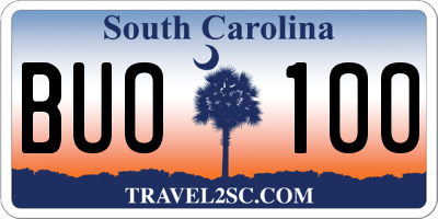 SC license plate BUO100