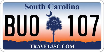 SC license plate BUO107