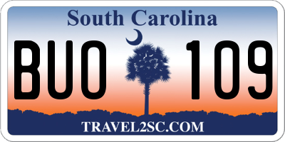 SC license plate BUO109