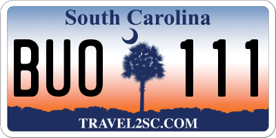 SC license plate BUO111