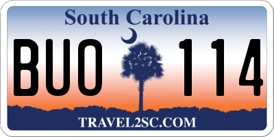 SC license plate BUO114