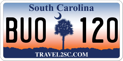 SC license plate BUO120