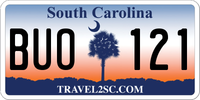 SC license plate BUO121
