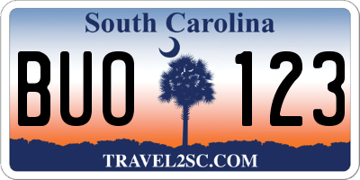 SC license plate BUO123