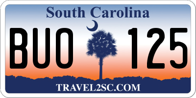 SC license plate BUO125