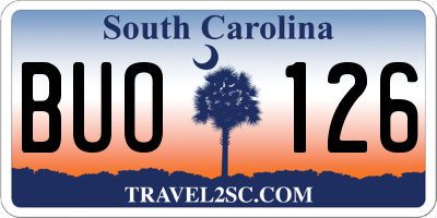 SC license plate BUO126