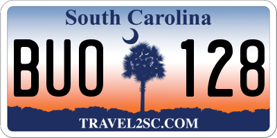 SC license plate BUO128