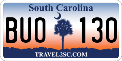 SC license plate BUO130