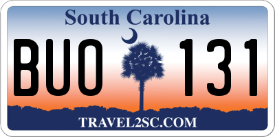 SC license plate BUO131