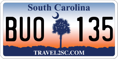 SC license plate BUO135