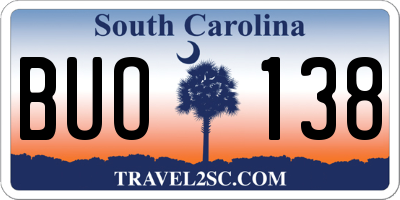 SC license plate BUO138
