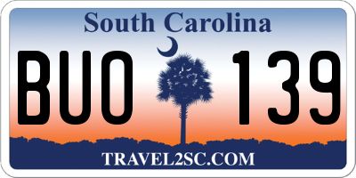 SC license plate BUO139