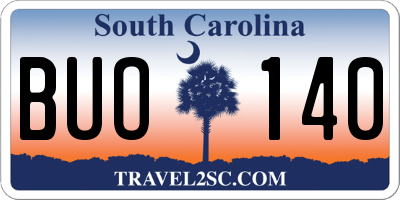 SC license plate BUO140