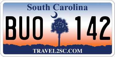 SC license plate BUO142