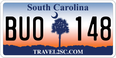 SC license plate BUO148
