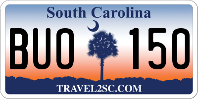 SC license plate BUO150