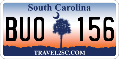 SC license plate BUO156
