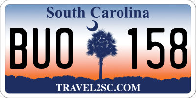 SC license plate BUO158