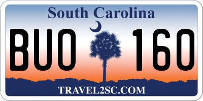 SC license plate BUO160