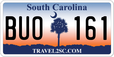 SC license plate BUO161