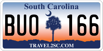 SC license plate BUO166