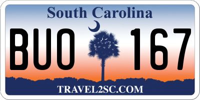 SC license plate BUO167