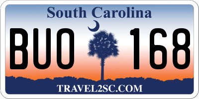 SC license plate BUO168