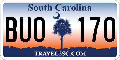 SC license plate BUO170