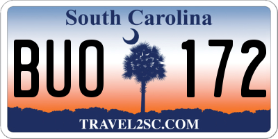 SC license plate BUO172