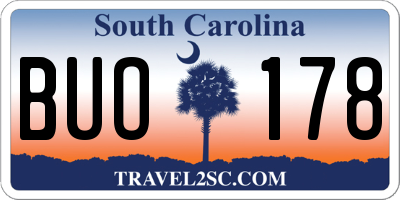 SC license plate BUO178
