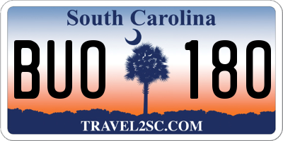 SC license plate BUO180
