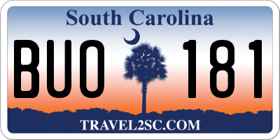 SC license plate BUO181