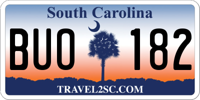 SC license plate BUO182