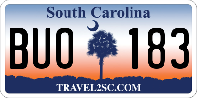 SC license plate BUO183
