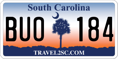 SC license plate BUO184