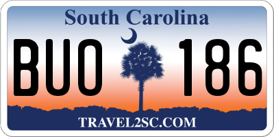 SC license plate BUO186