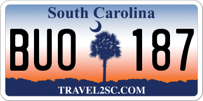 SC license plate BUO187
