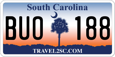 SC license plate BUO188