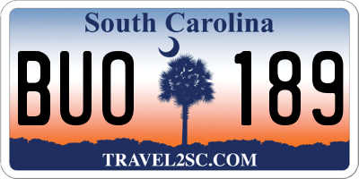 SC license plate BUO189