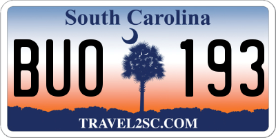 SC license plate BUO193