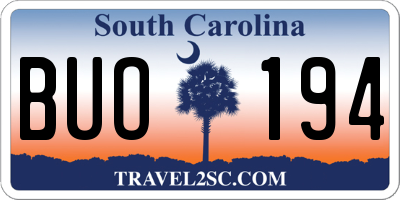 SC license plate BUO194