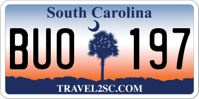 SC license plate BUO197