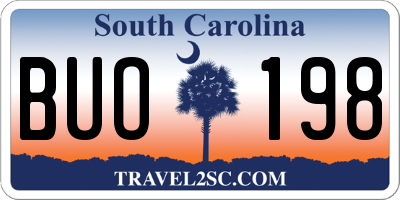 SC license plate BUO198