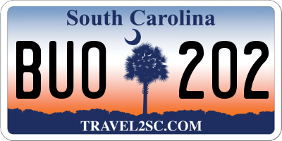 SC license plate BUO202