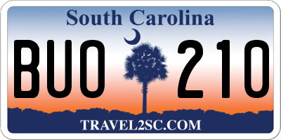 SC license plate BUO210