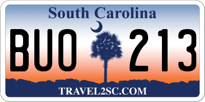 SC license plate BUO213