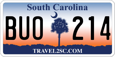 SC license plate BUO214