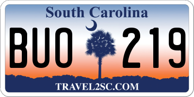 SC license plate BUO219